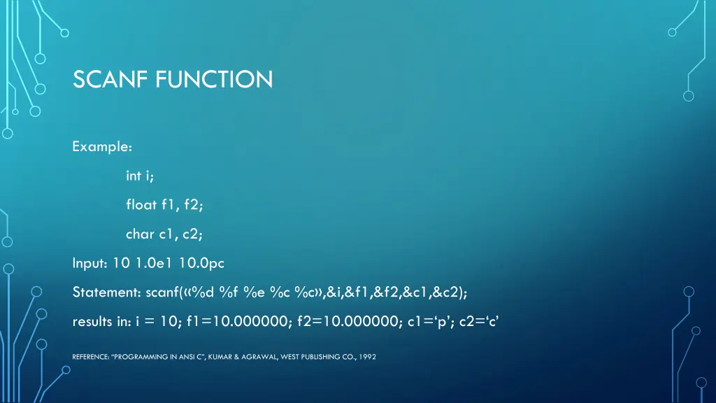 scanf function 1