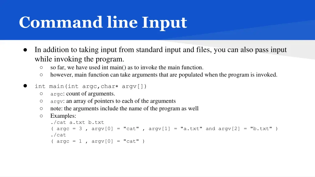 command line input