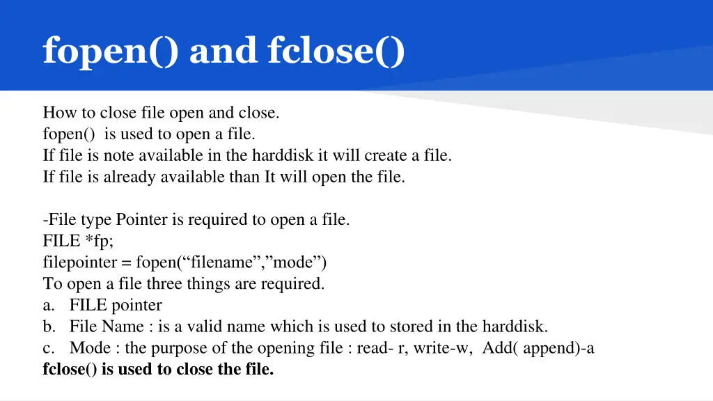 fopen and fclose 1