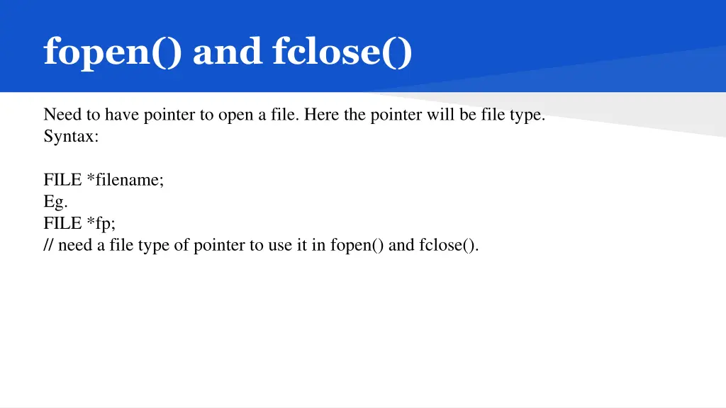 fopen and fclose