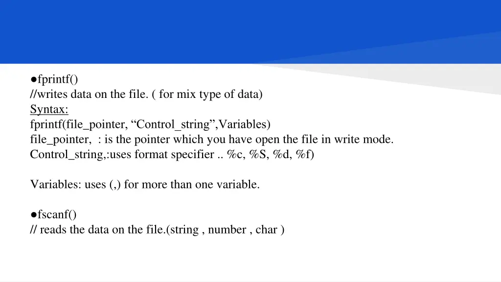 fprintf writes data on the file for mix type