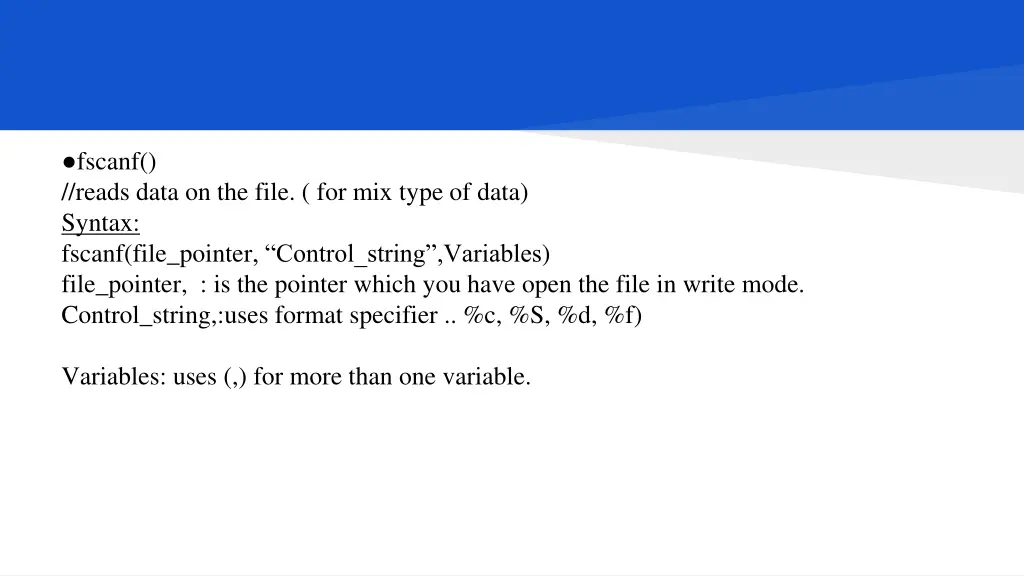 fscanf reads data on the file for mix type