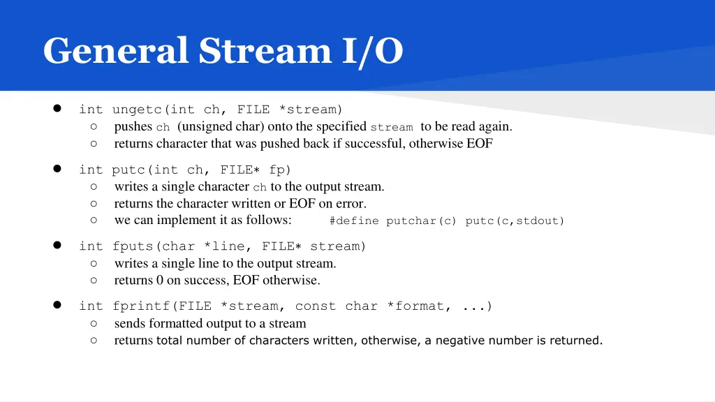 general stream i o 2
