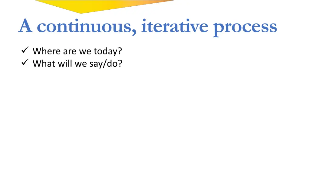 a continuous iterative process