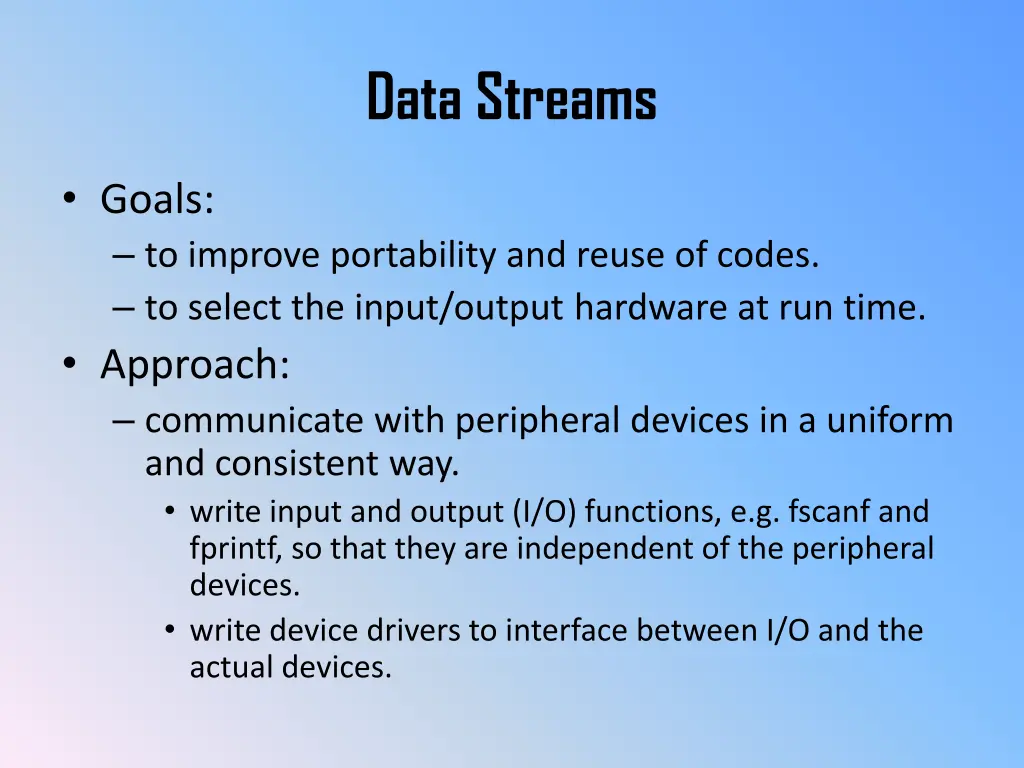 data streams