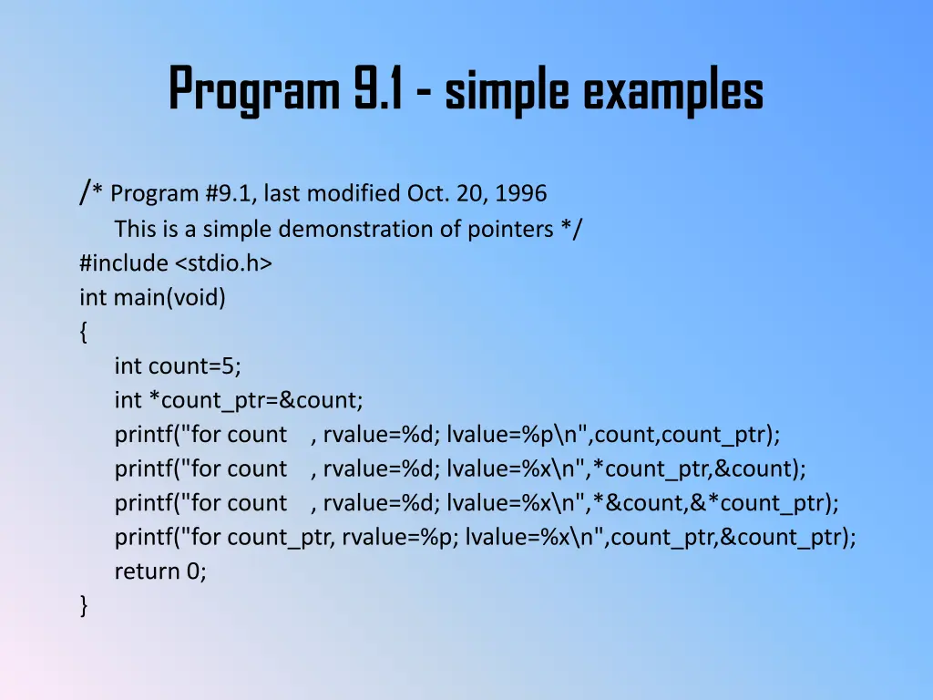 program 9 1 simple examples