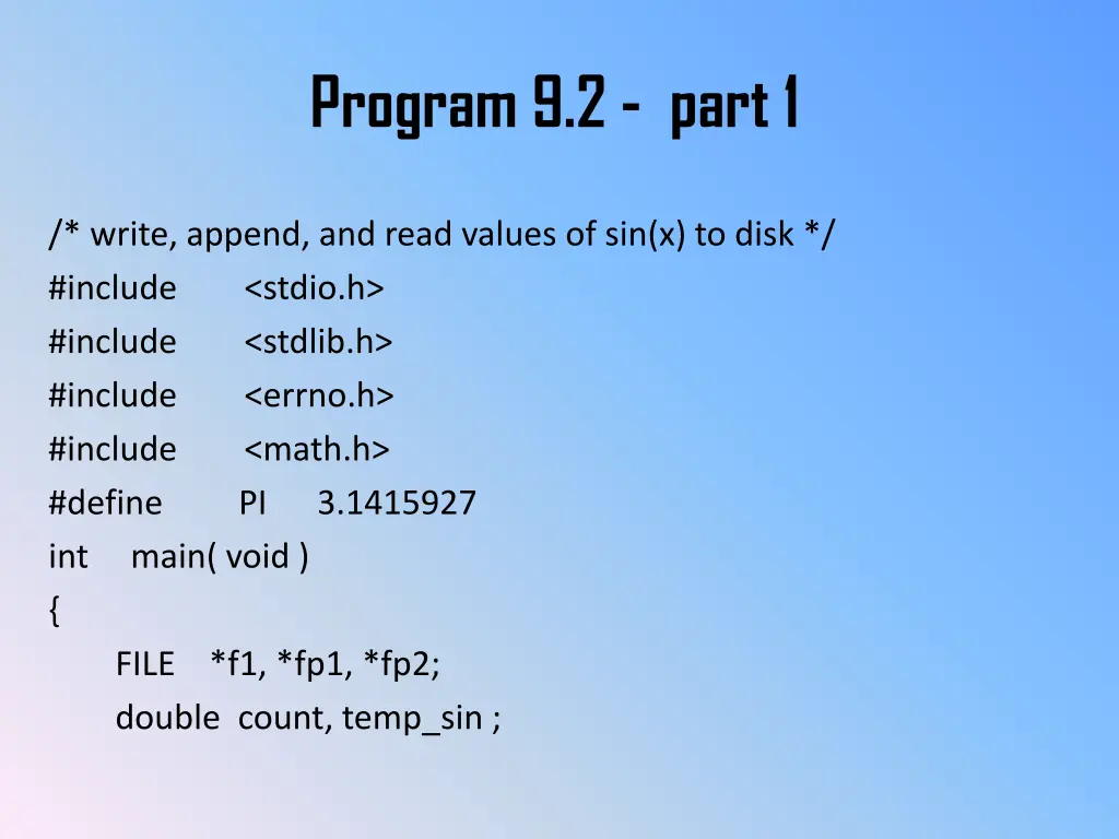 program 9 2 part 1