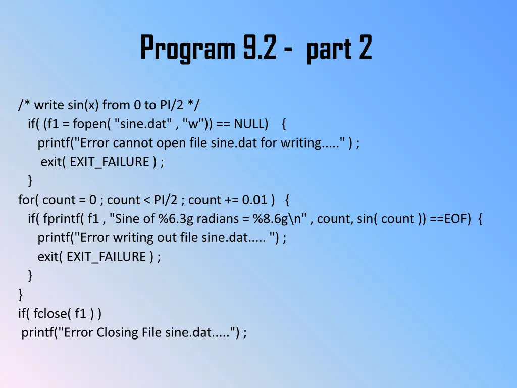 program 9 2 part 2