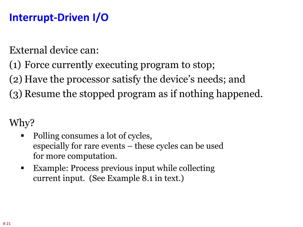 interrupt driven i o