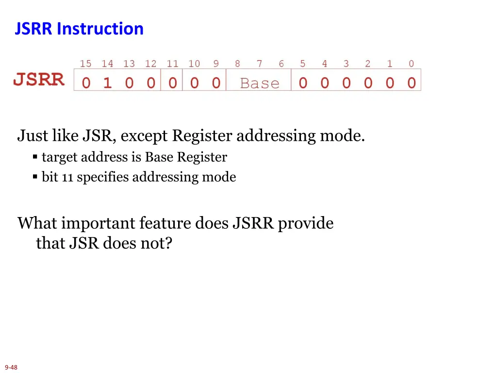 jsrr instruction