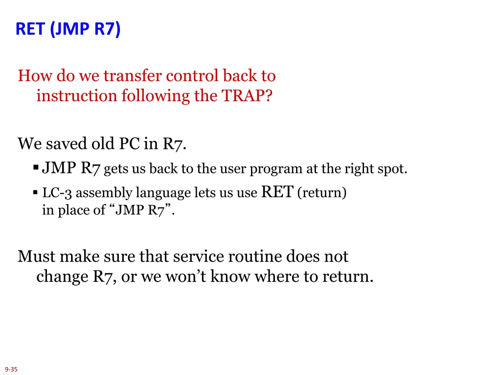 ret jmp r7
