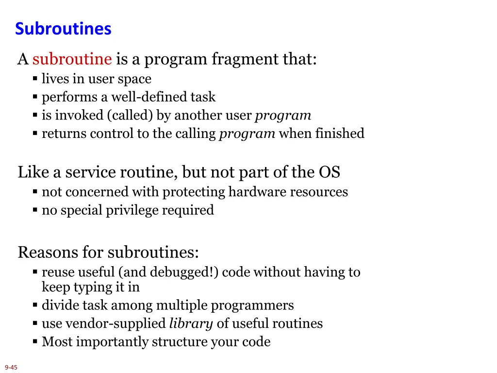 subroutines