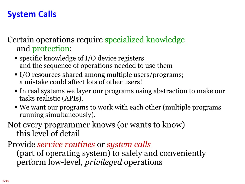 system calls