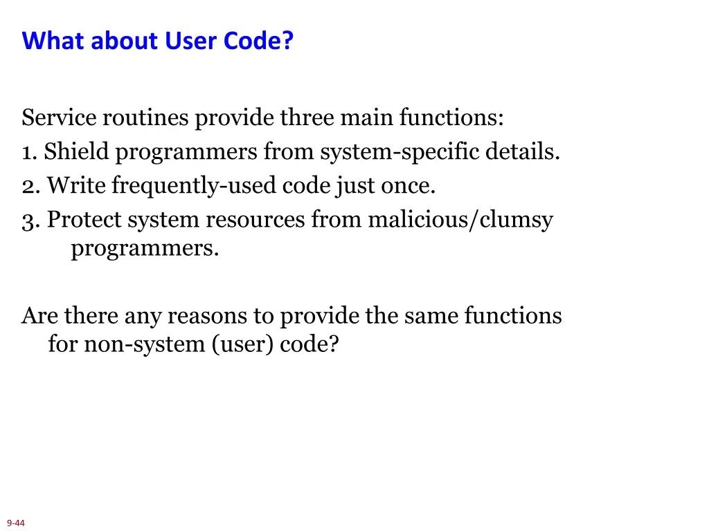 what about user code