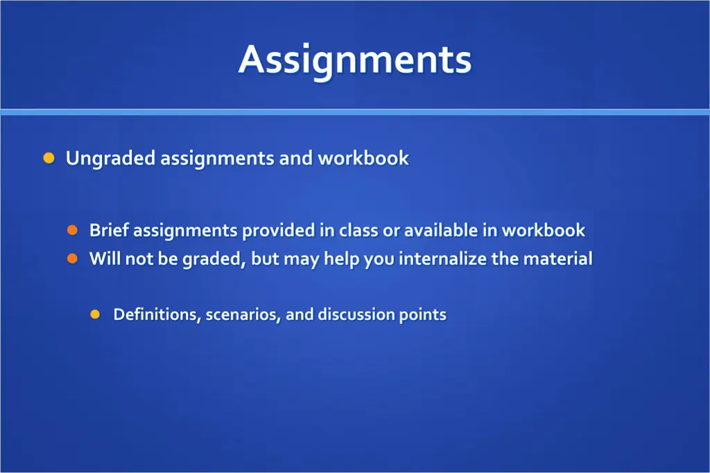 assignments
