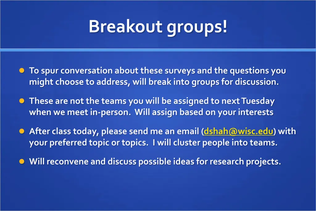 breakout groups