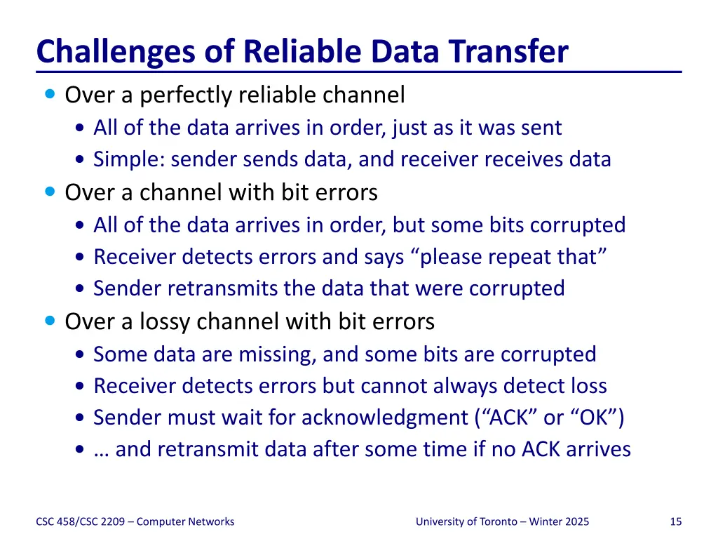 challenges of reliable data transfer over