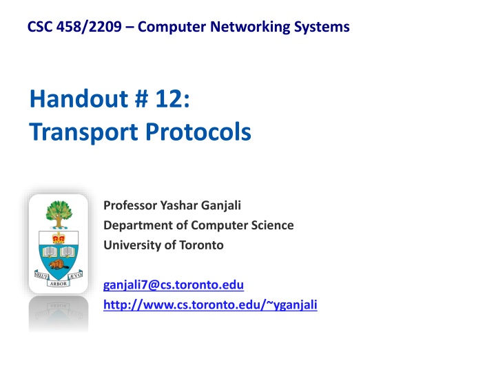 csc 458 2209 computer networking systems