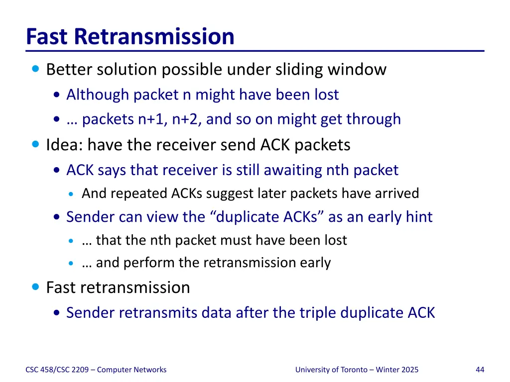 fast retransmission 1