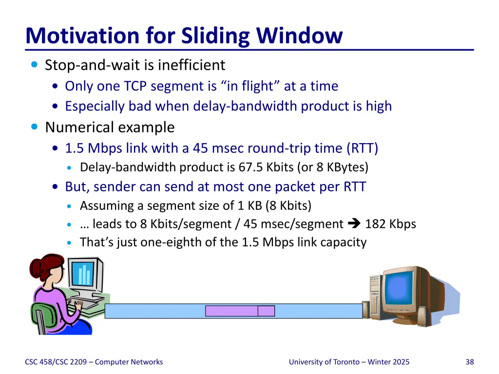 motivation for sliding window stop and wait