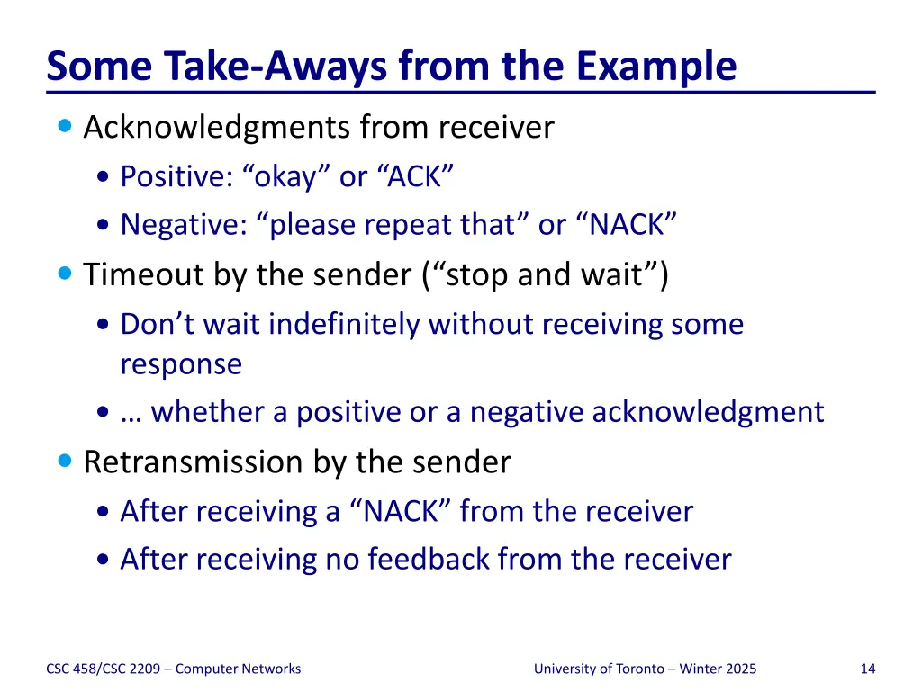 some take aways from the example