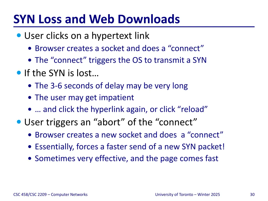 syn loss and web downloads user clicks