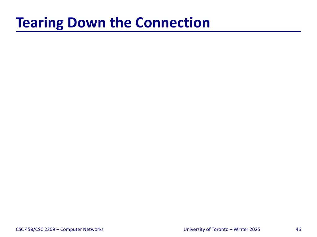 tearing down the connection