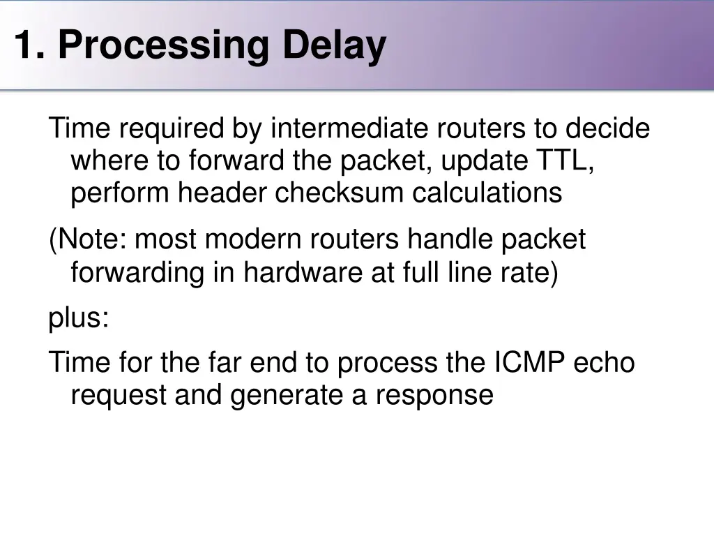 1 processing delay