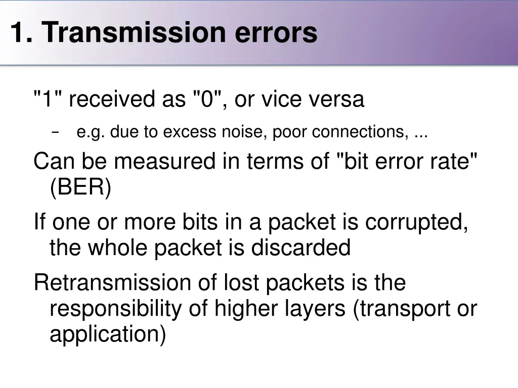 1 transmission errors