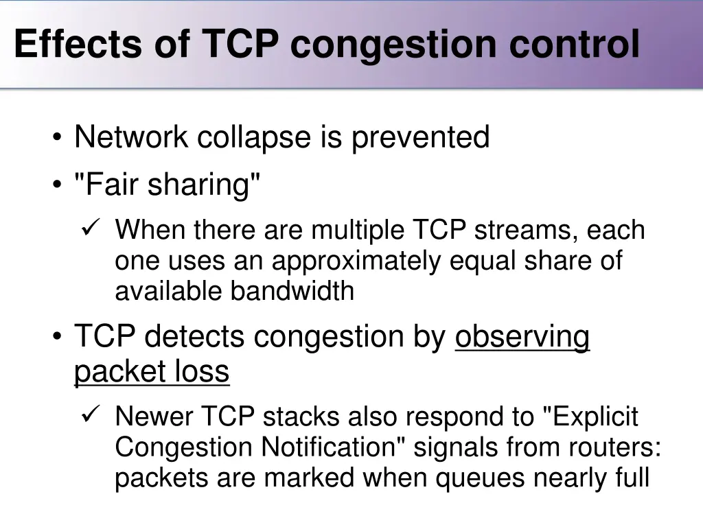 effects of tcp congestion control