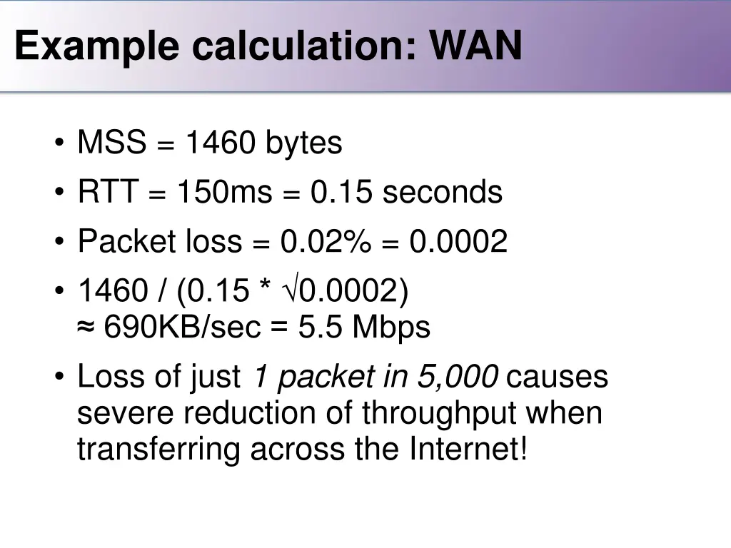 example calculation wan