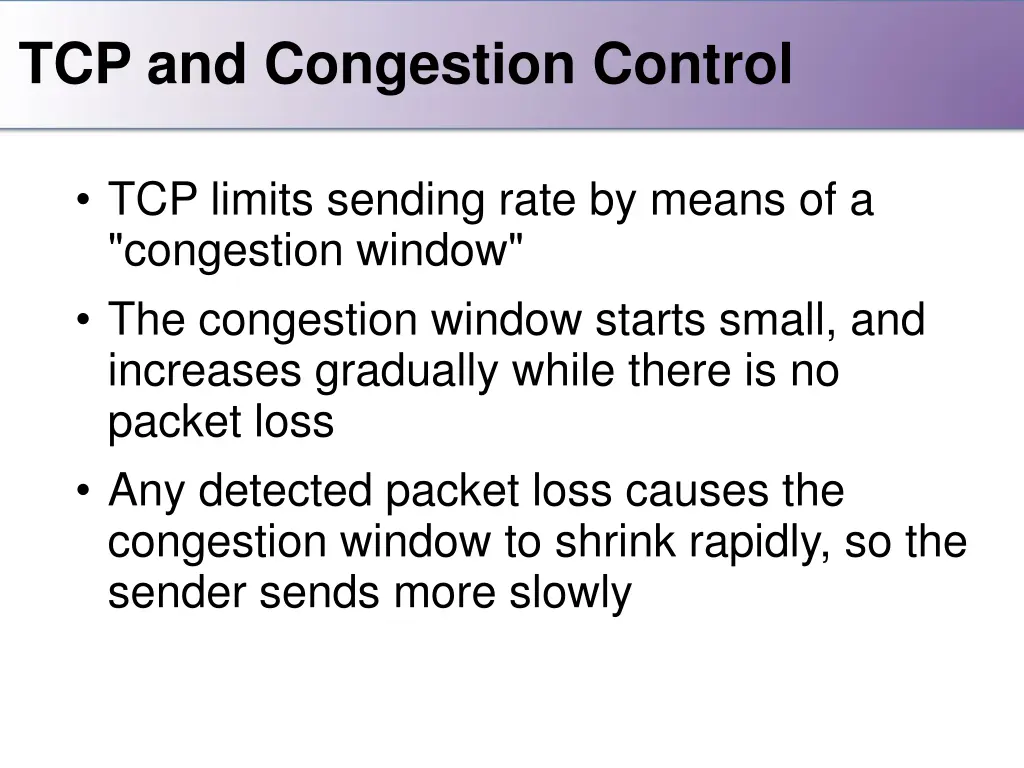 tcp and congestion control