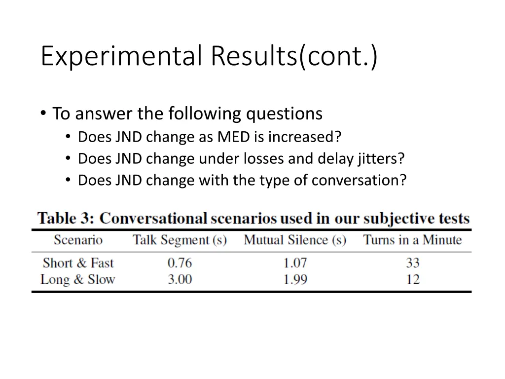 experimental results cont