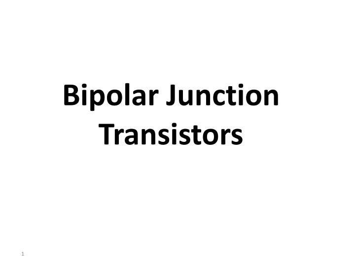 bipolar junction transistors