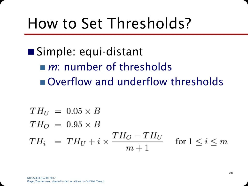how to set thresholds