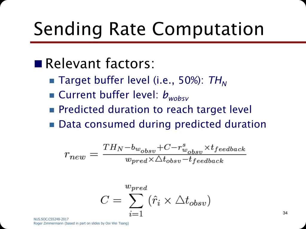 sending rate computation