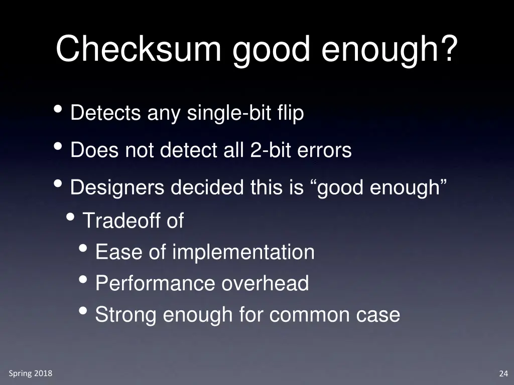 checksum good enough