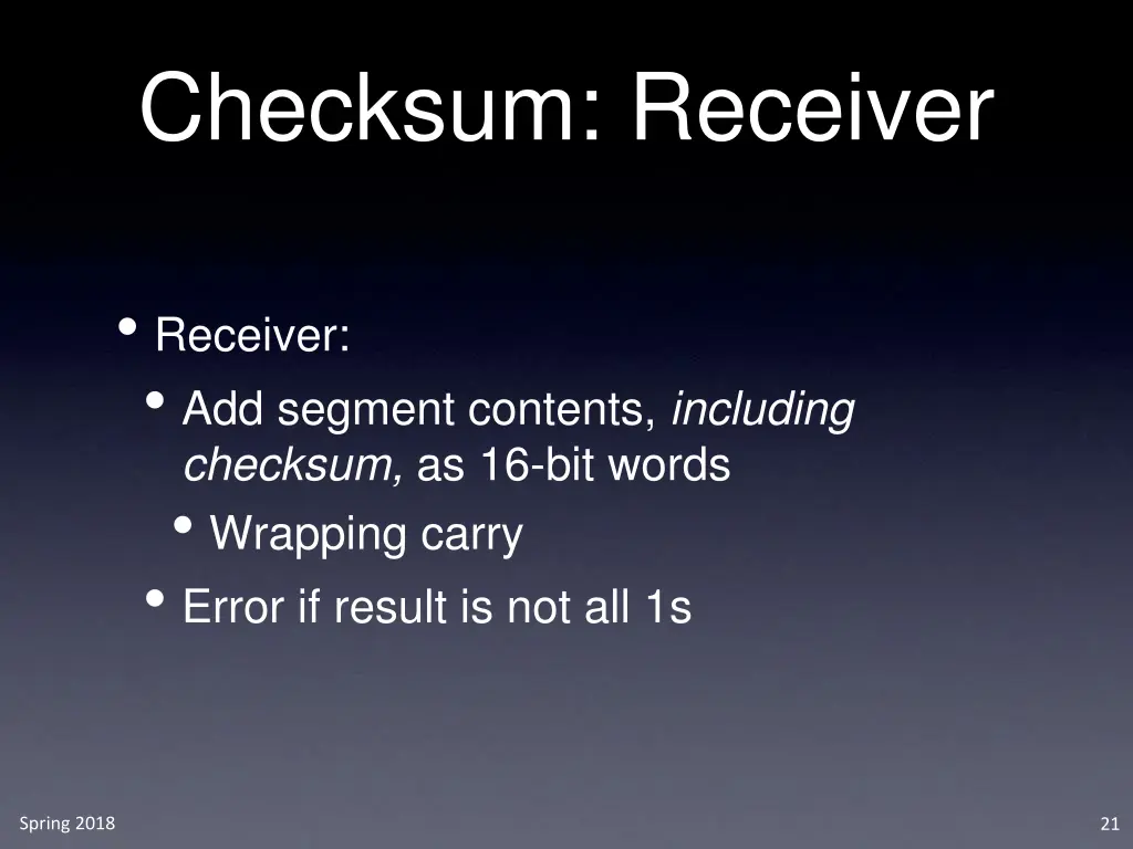 checksum receiver
