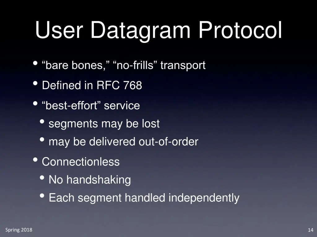 user datagram protocol