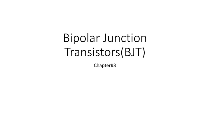 bipolar junction transistors bjt