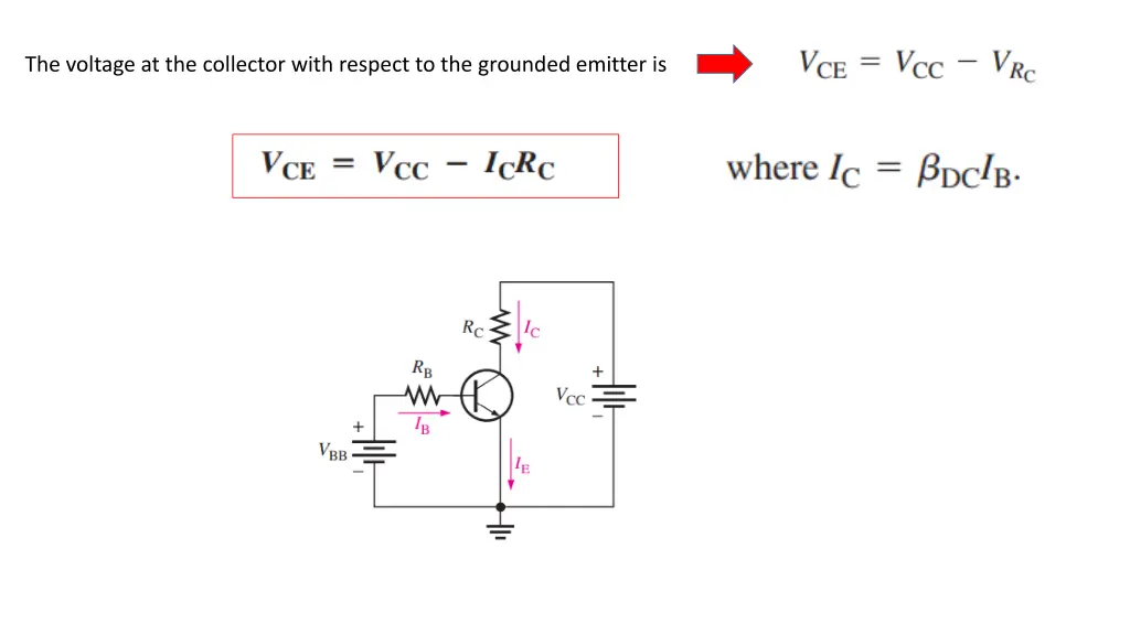 the voltage at the collector with respect