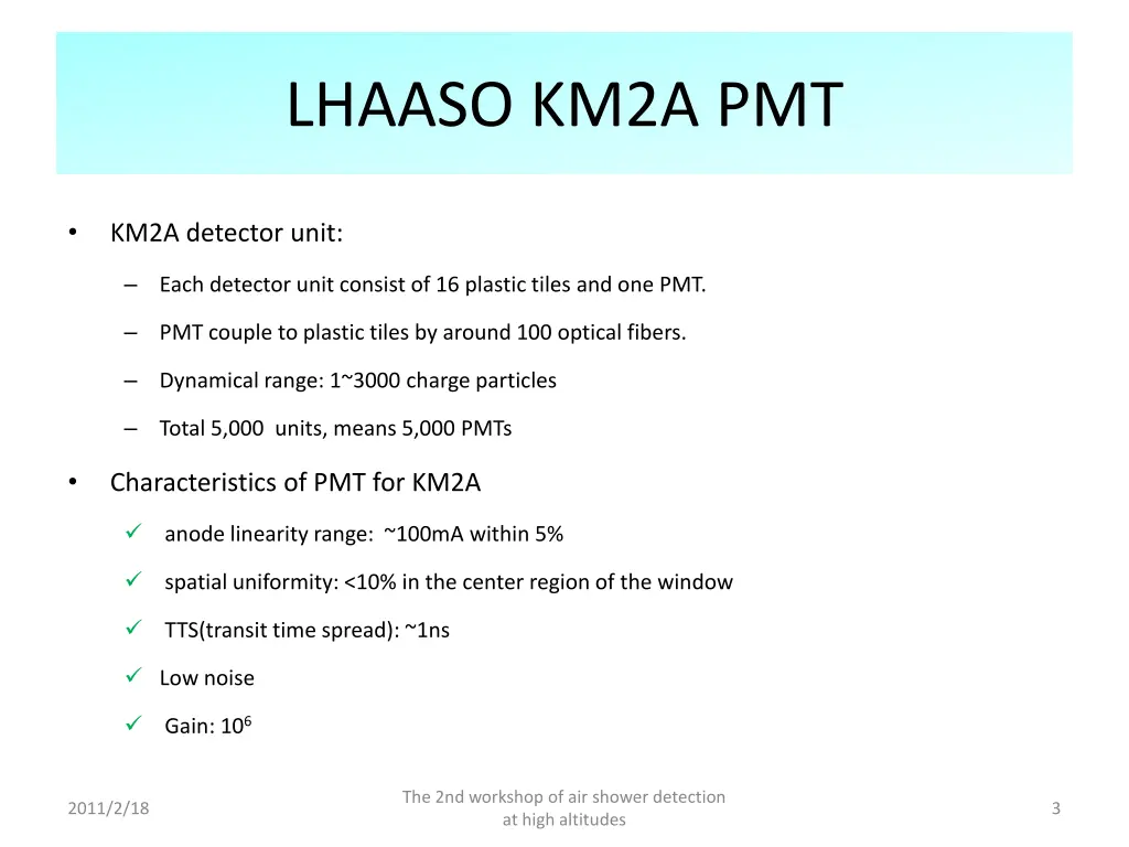lhaaso km2a pmt
