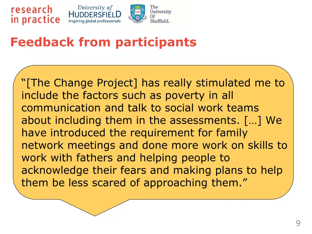 feedback from participants 1