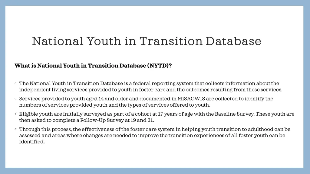 national youth in transition database national
