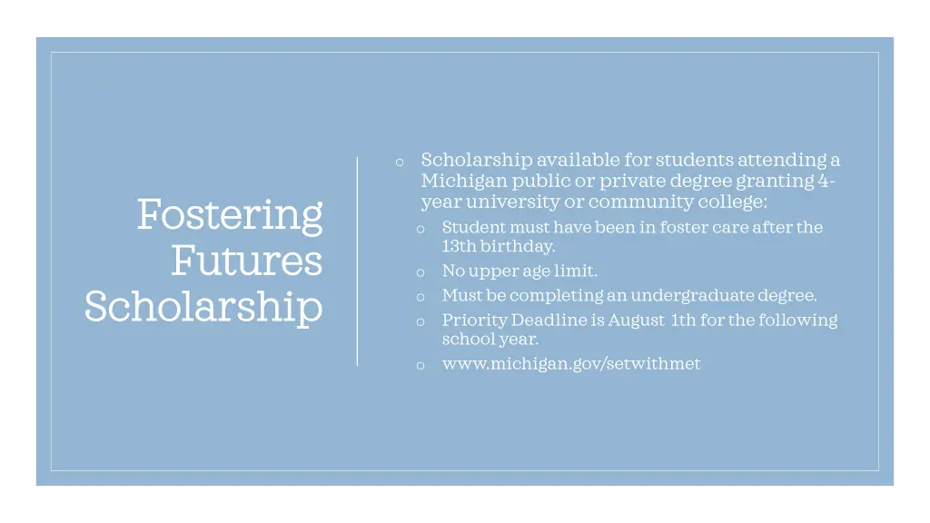 o scholarship available for students attending