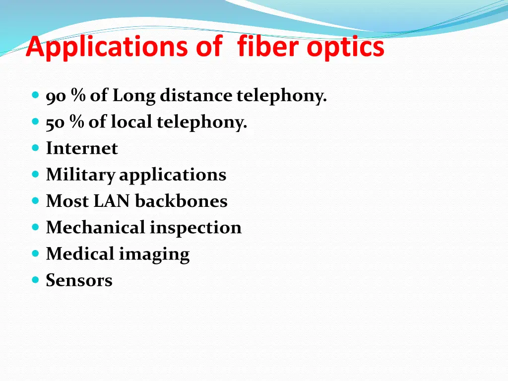 applications of fiber optics