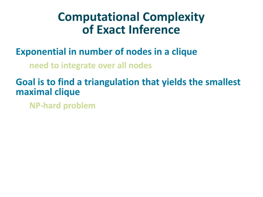 computational complexity of exact inference