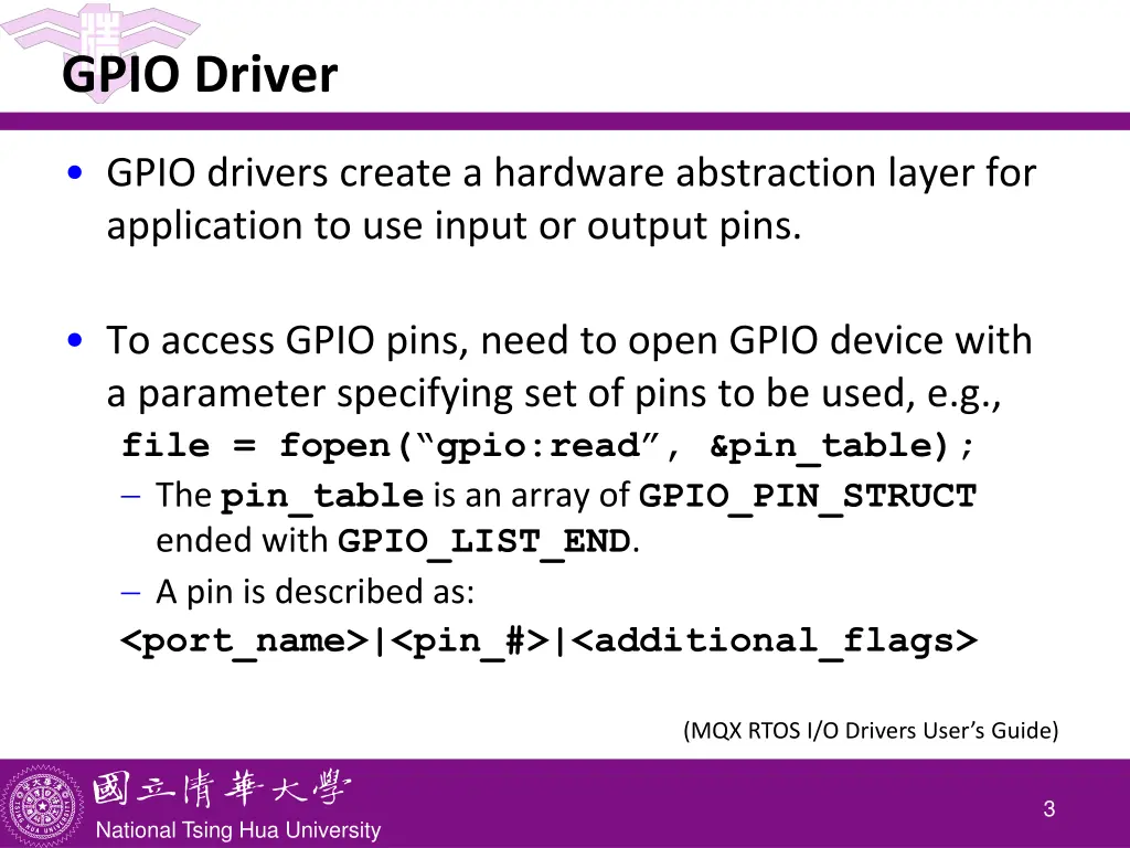 gpio driver