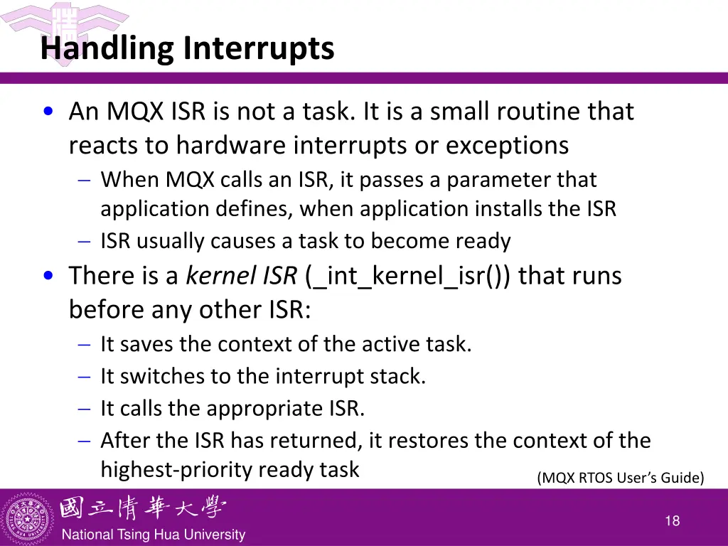handling interrupts