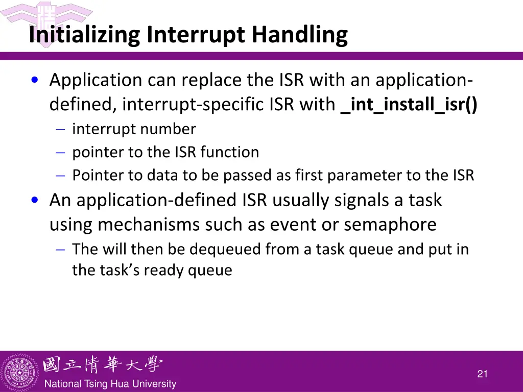 initializing interrupt handling 1